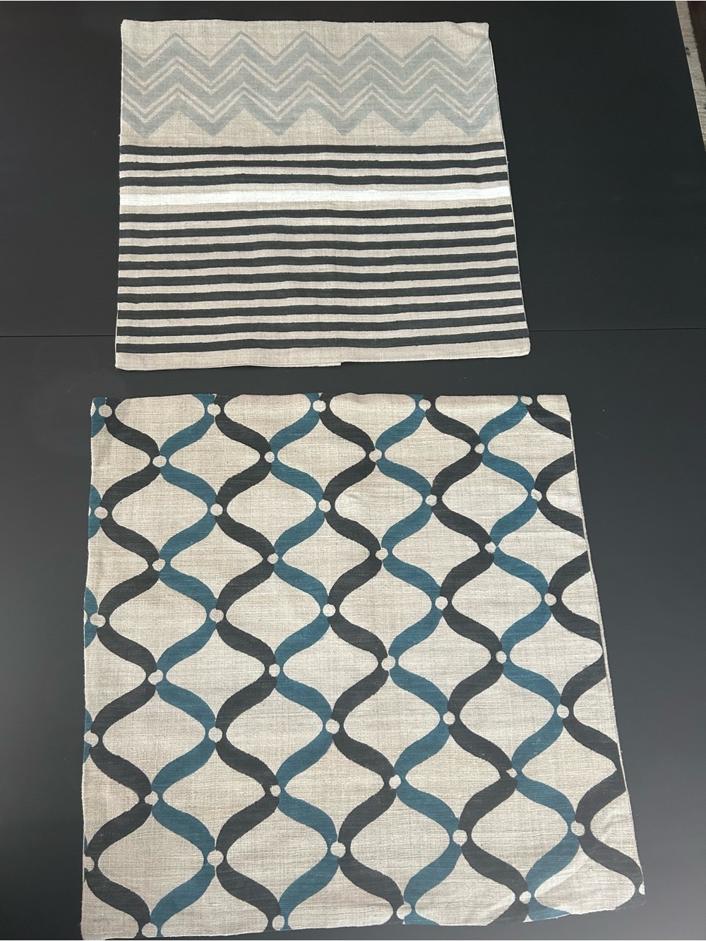 West Elm Set of 2 Silk Decorative Pillow Covers | Modern Geometric | NWOT